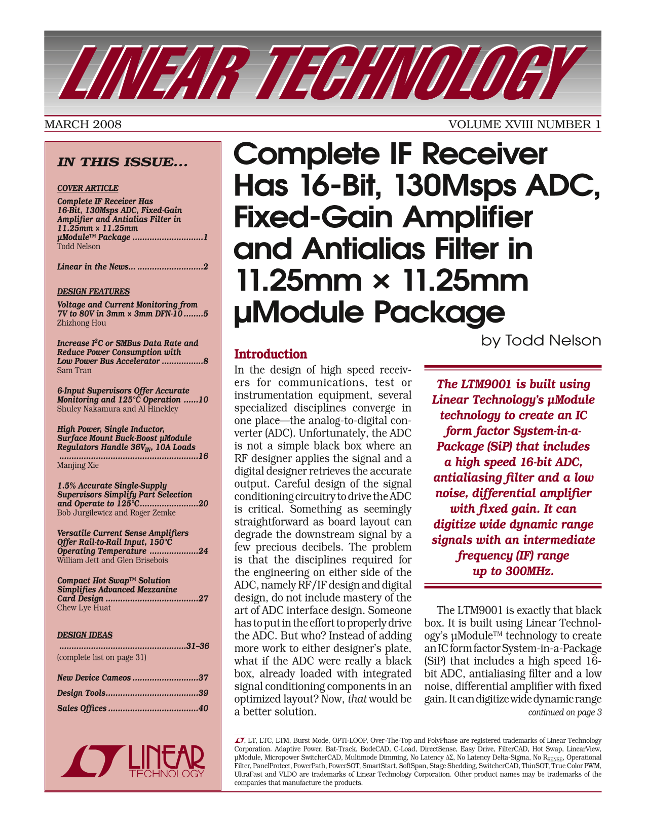 LINEAR LTM9001 User Guide - Page 1