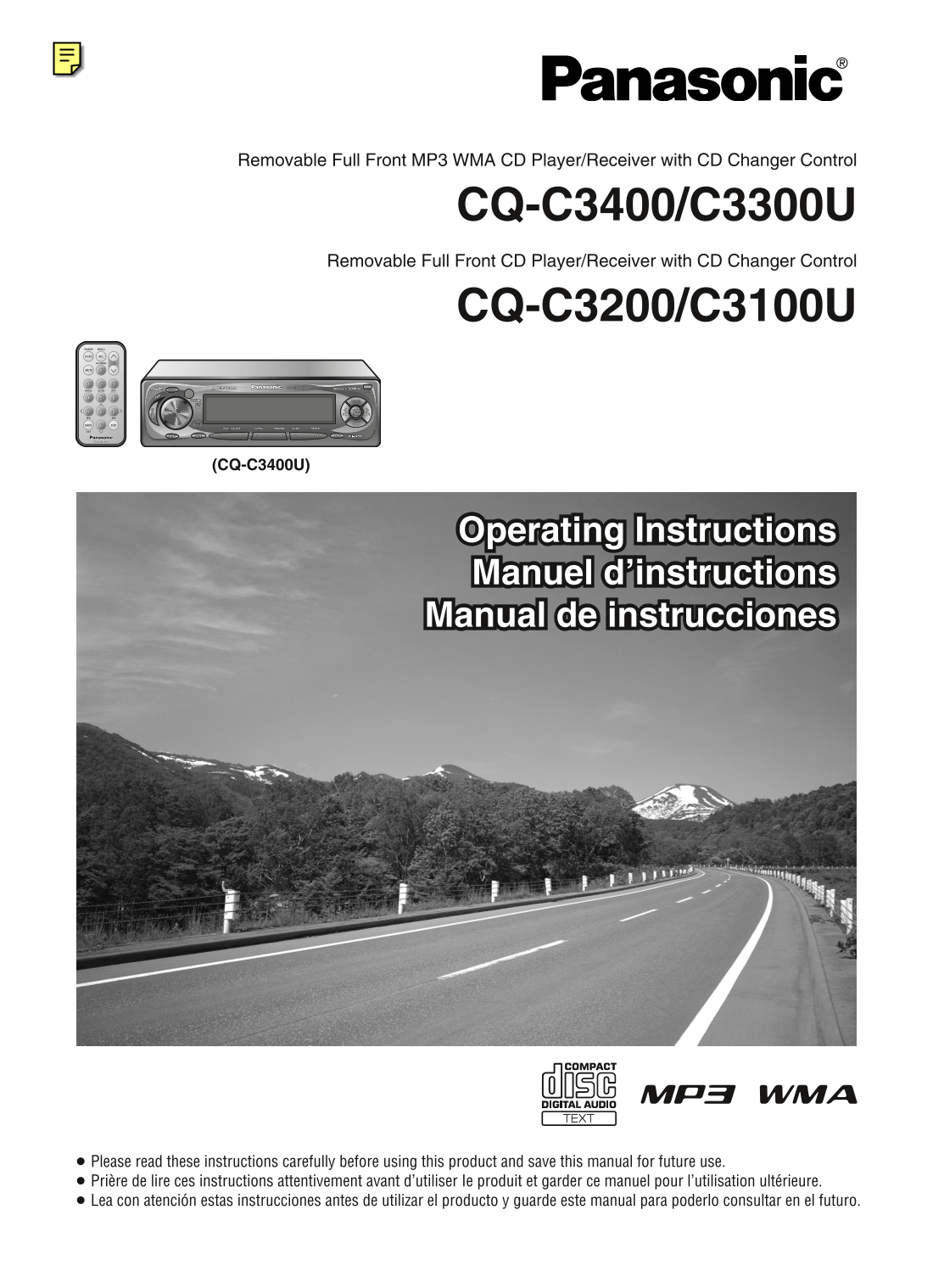 Panasonic CQ-C3400/C3300U, CQ-C3200/C3100U User Manual - Page 1
