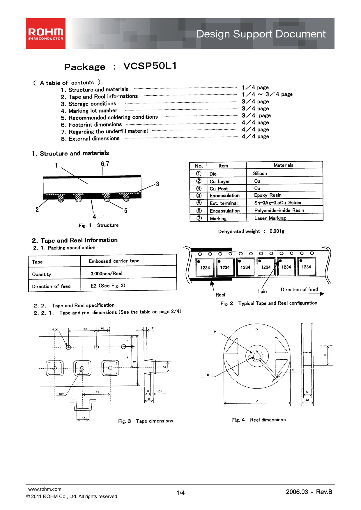 ROHM VCSP50L1 Data Manual (13) Specifications Sheet - Page 1