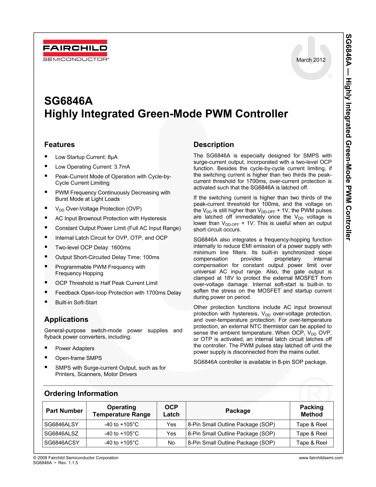 Fairchild SG6846A Data Handbook - Page 1