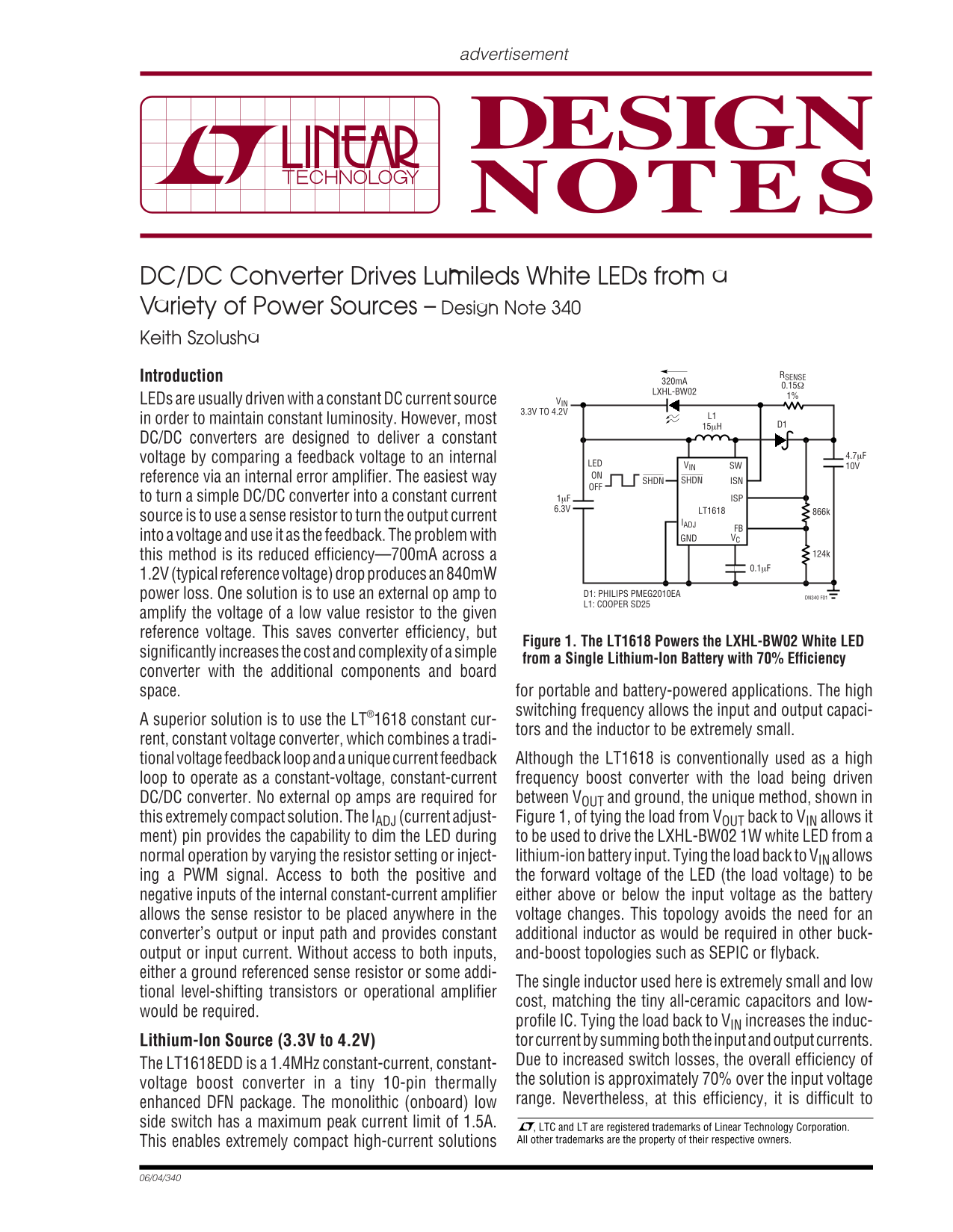 LINEAR dn340f datasheet - Page 1