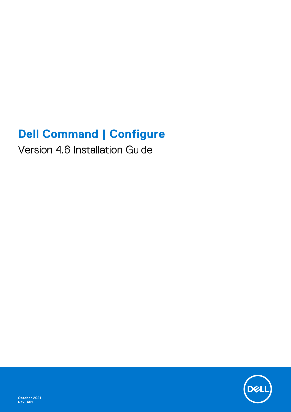 Dell Command Configure Version 4.6 Installation Guide - Page 1
