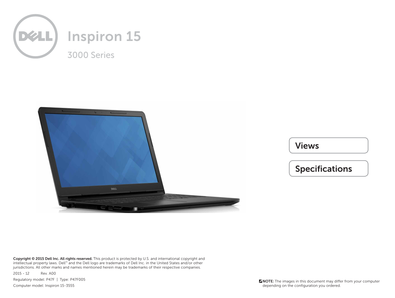 Dell Inspiron 15 3555 Specifications - Page 1