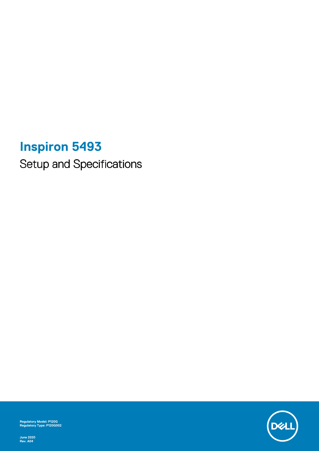 Dell Inspiron 5493 Setup Guide and Specifications - Page 1