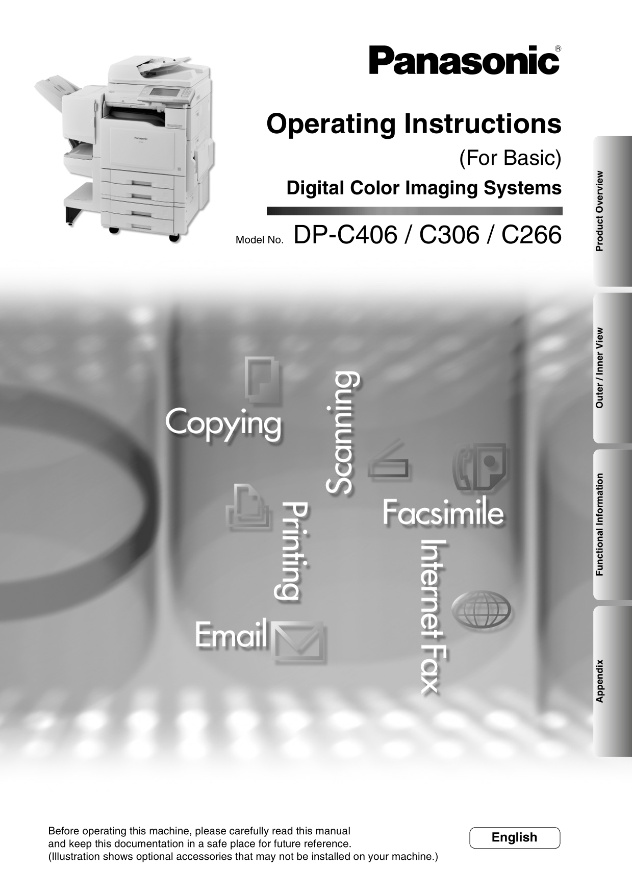 Panasonic DP-CC406 CC306 CC266 Digital Color Imaging Systems User Manual (Part 3) - Page 1