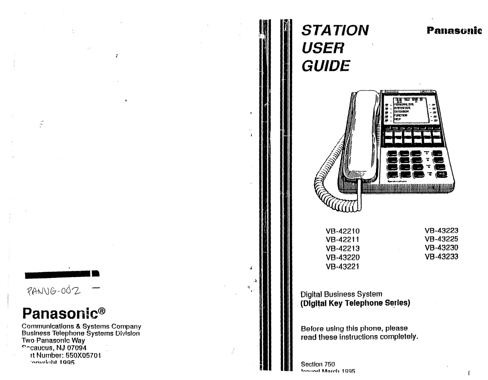 Panasonic VB-42210 VB-42211 VB-42213 VB-43220 VB-43211 VB-43223 VB-43225 VB-43230 VB-43233 User Guide - Page 1