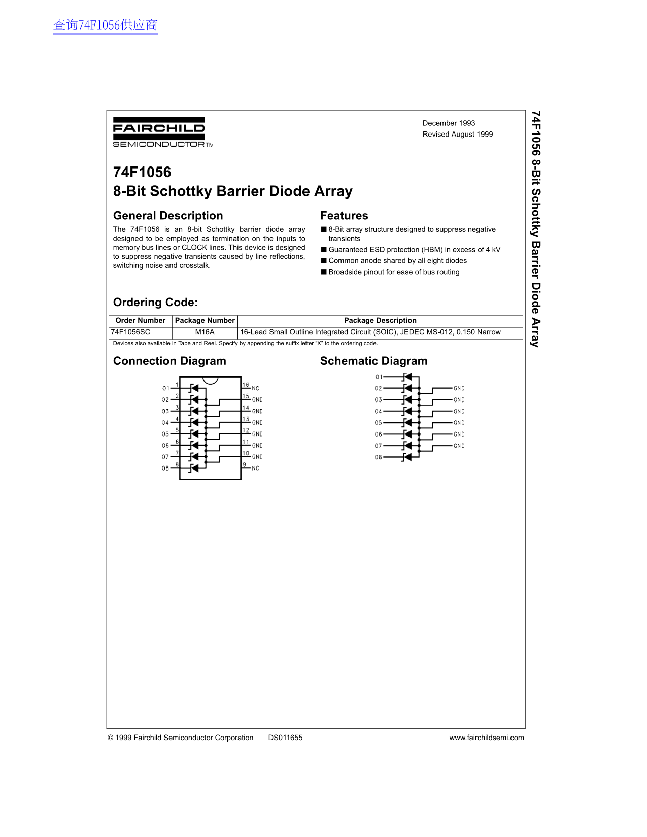 Fairchild 74F1056 Data Handbook - Page 1