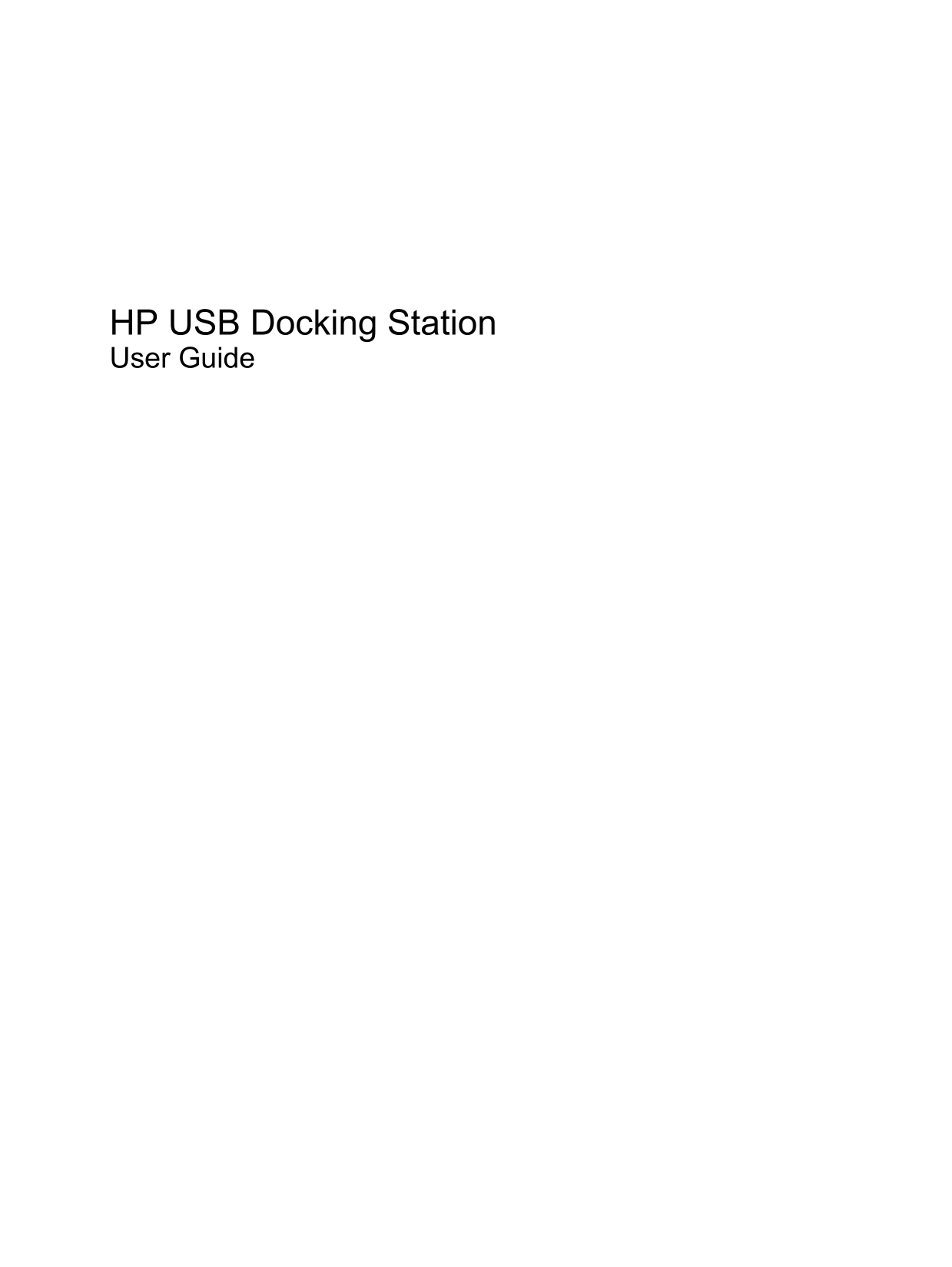 HP USB Docking Station User Guide - Page 1