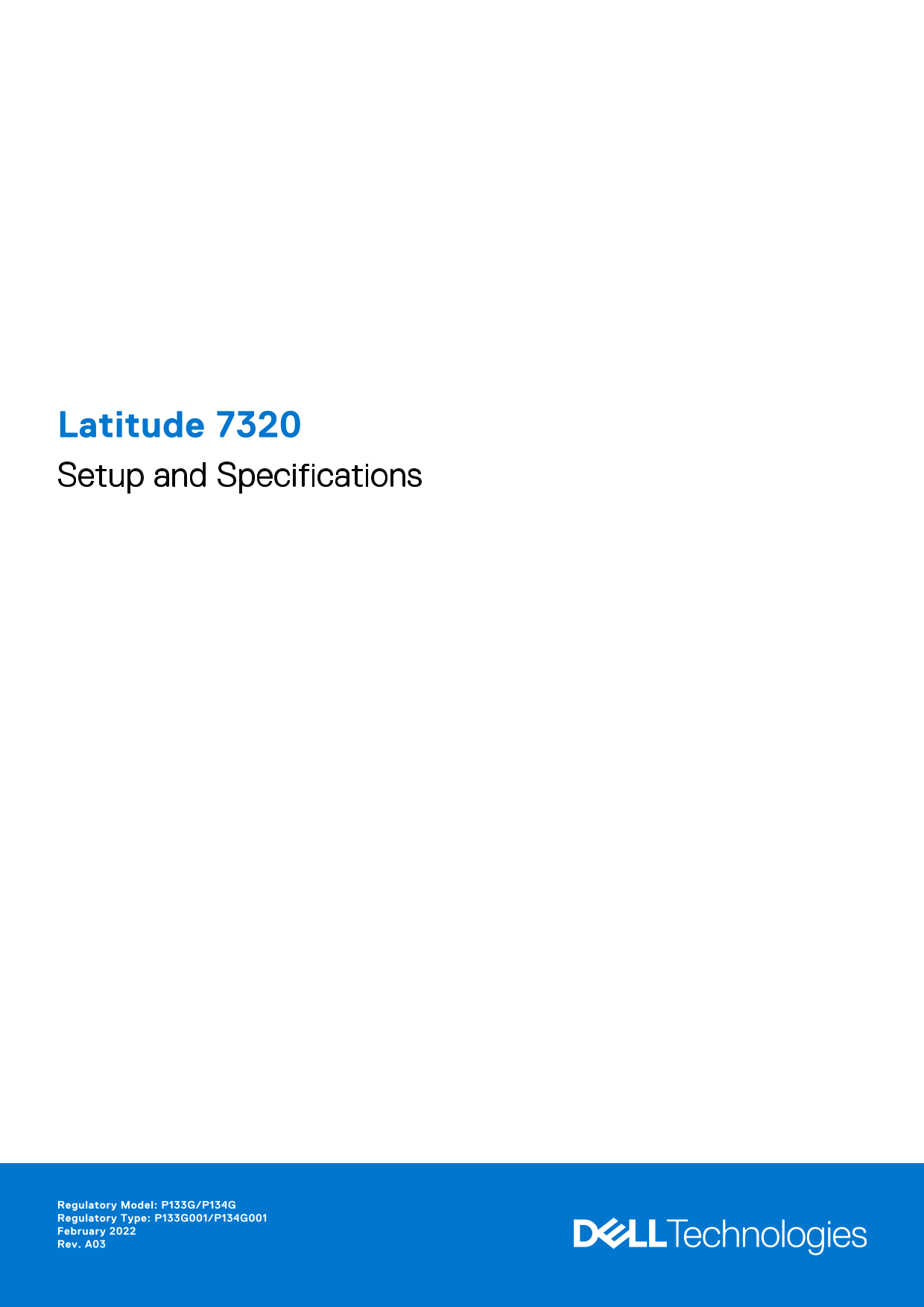 Dell Latitude 7320 Setup Guide and Specifications - Page 1