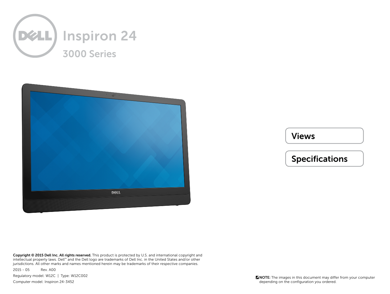 Dell Inspiron 24 3452 Specifications - Page 1