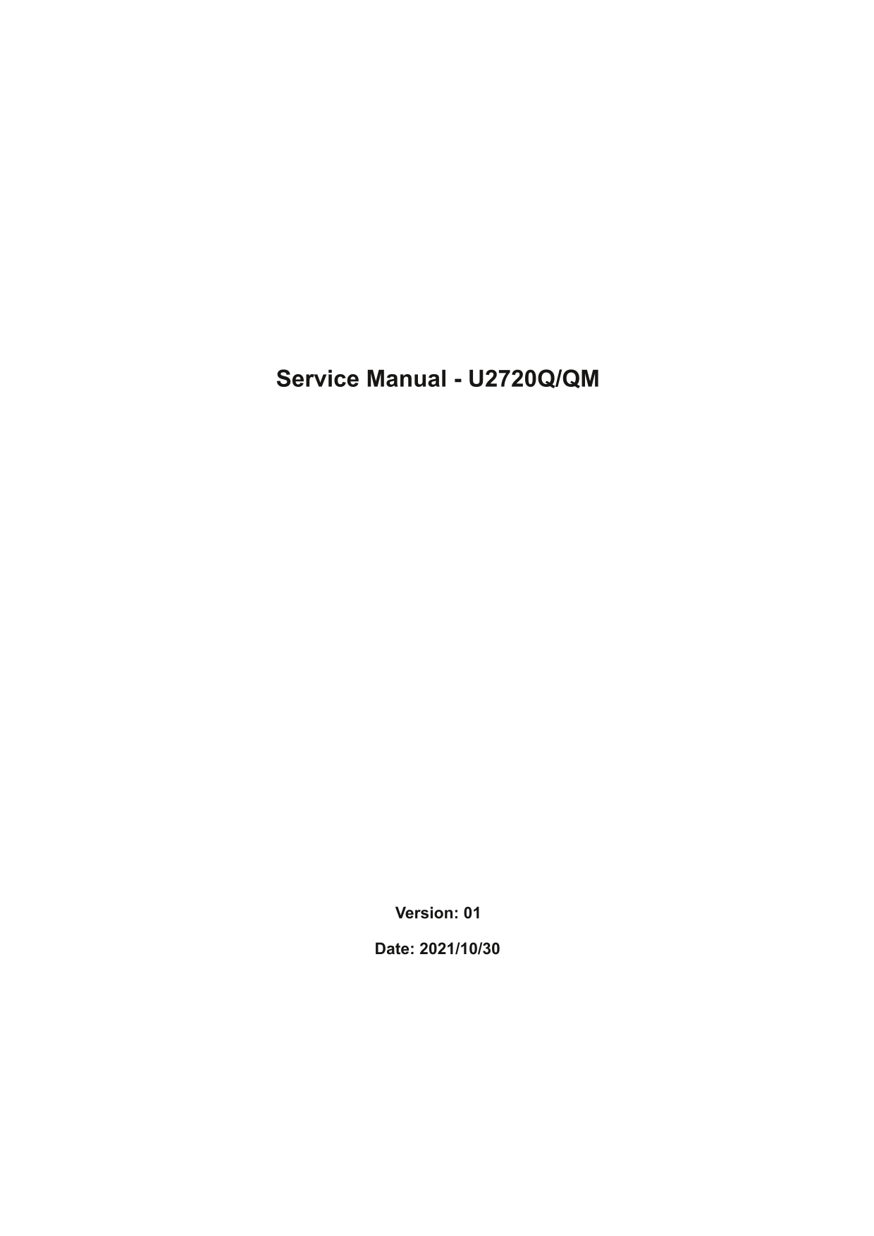 Dell U2720QM Monitor Simplified Service Manual - Page 1