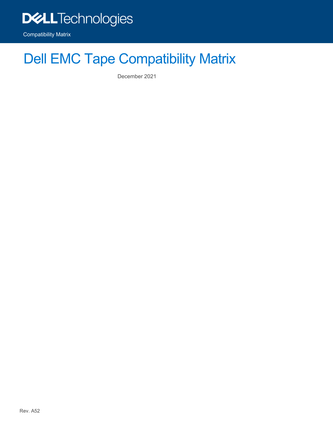 Dell EMC Tape Compatibility Matrix Owner's Manual - Page 1