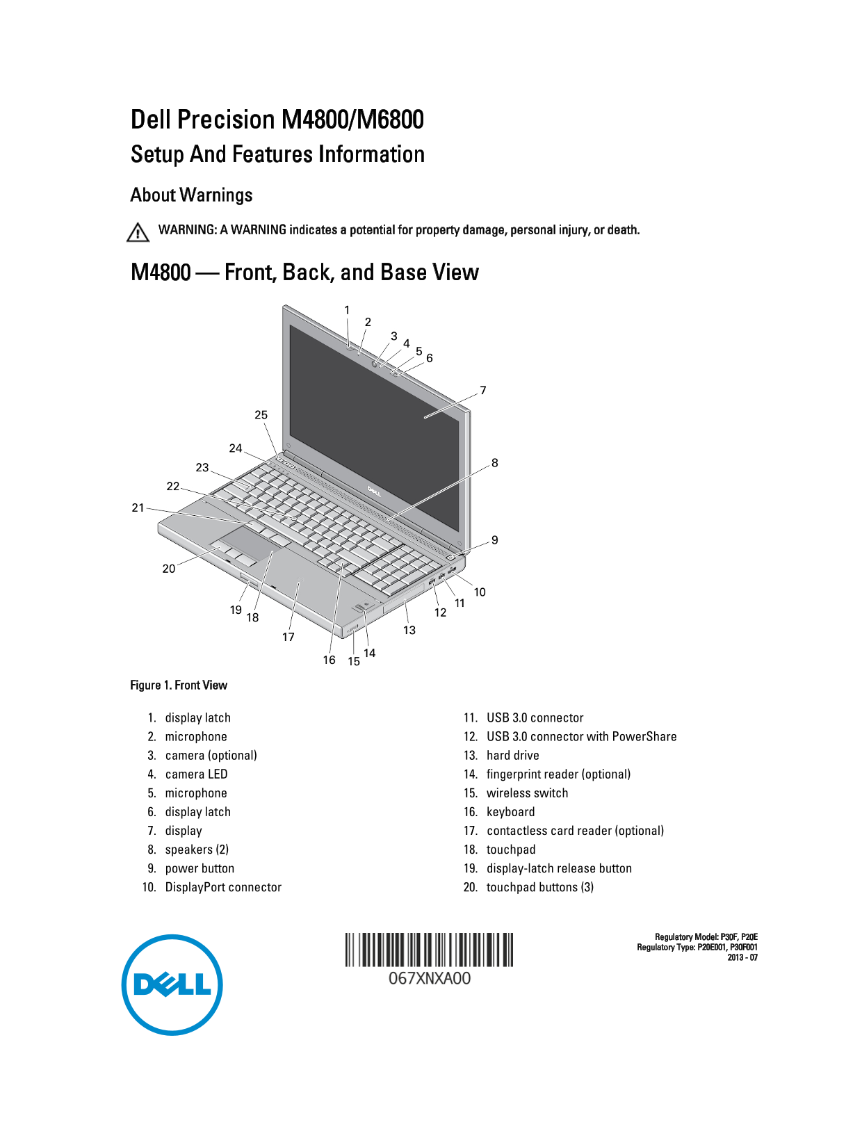 Dell Setup and Features Information Tech Sheet - Page 1