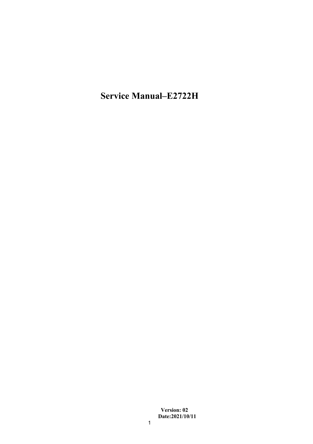 Dell E2722H Monitor Simplified Service Manual - Page 1