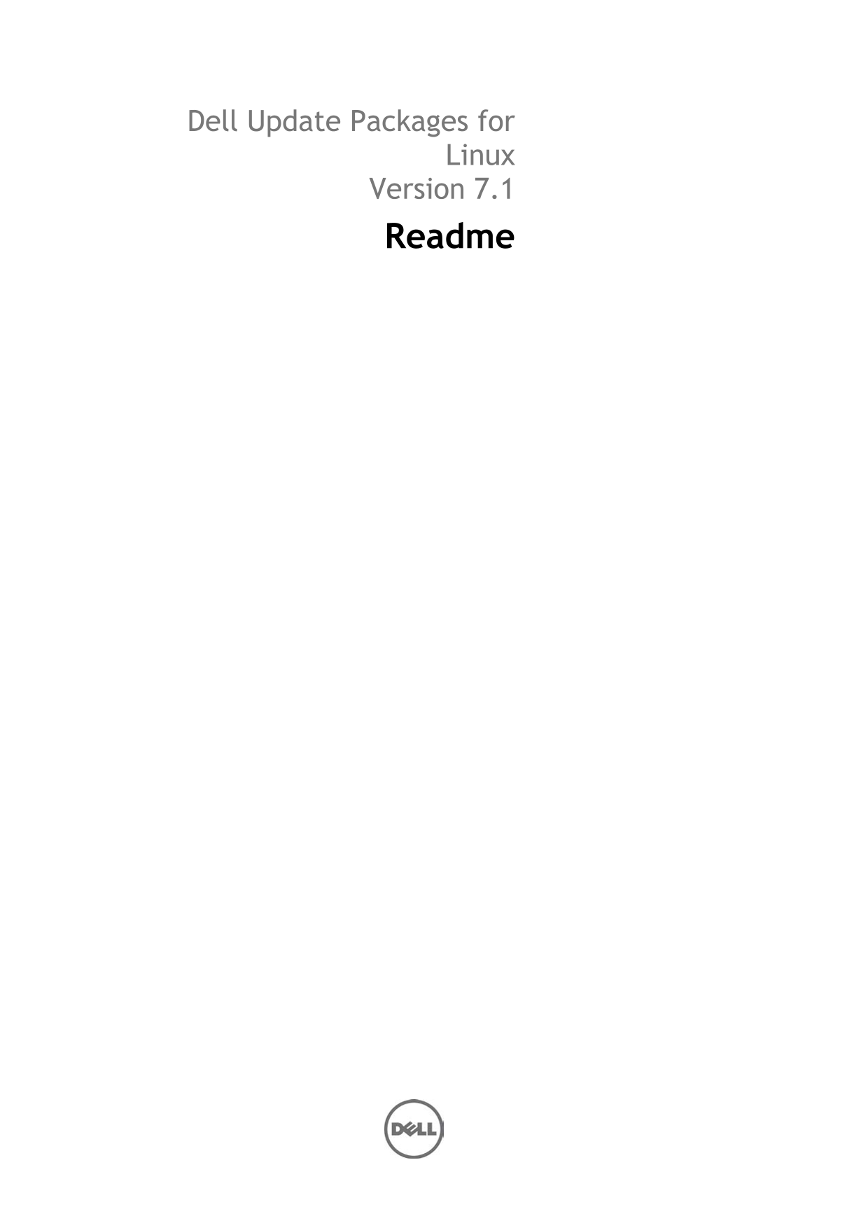 Dell Update Packages Version 7.1 Readme - Page 1