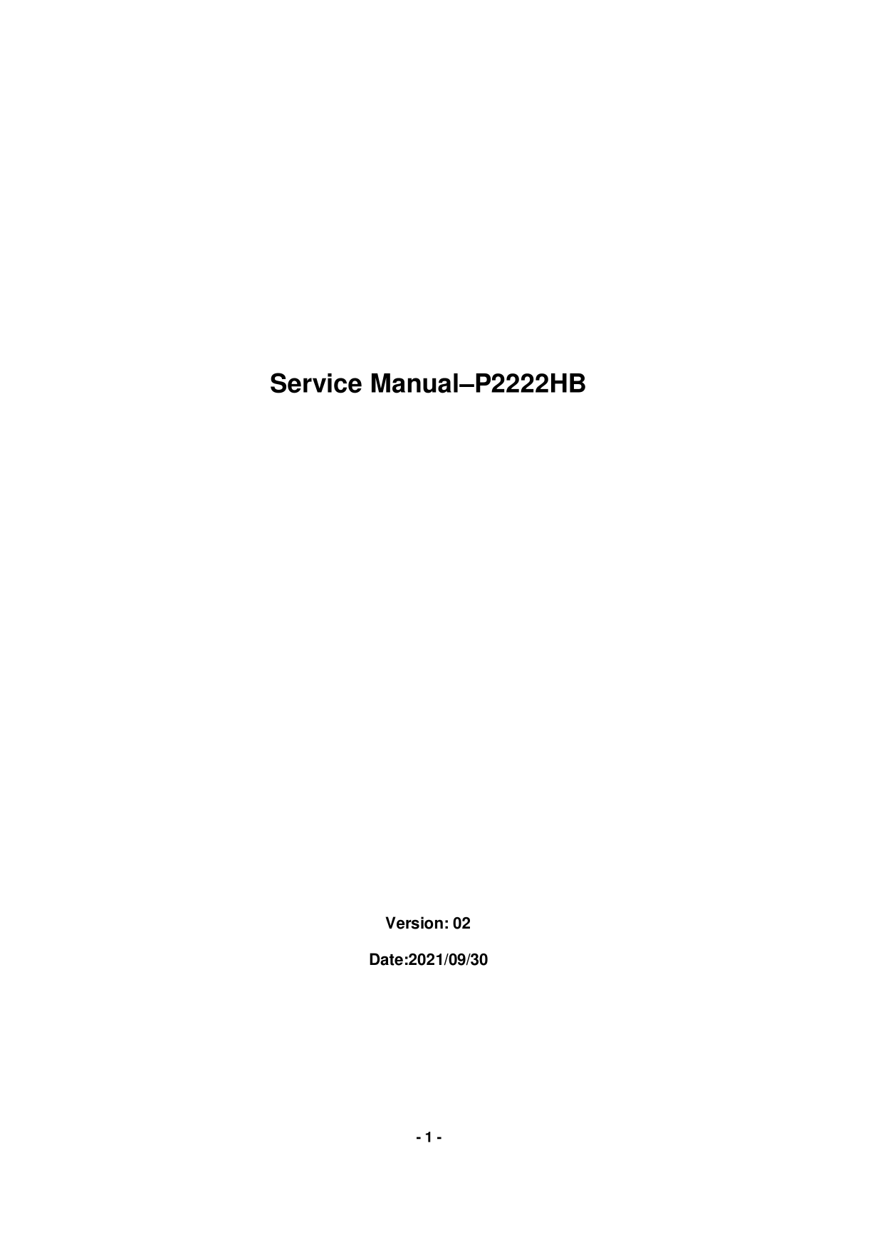 Dell P2222H Monitor Simplified Service Manual - Page 1