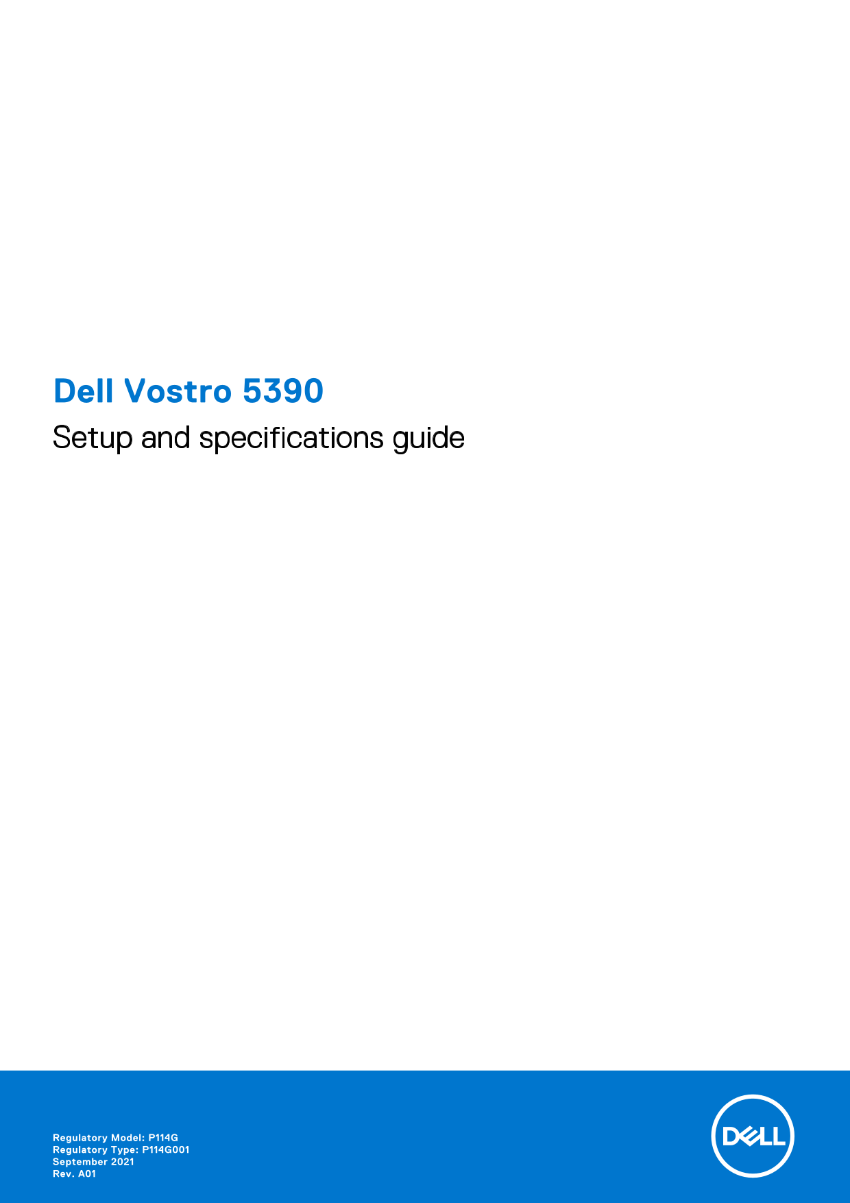 Dell Vostro 5390 Setup Guide & Specifications - Page 1