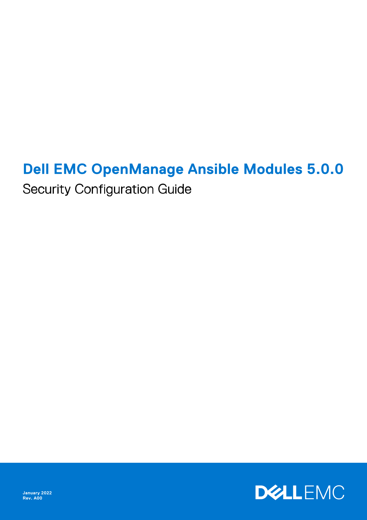 Dell EMC OpenManage Ansible Modules 5.0.0 Security Configuration Guide - Page 1