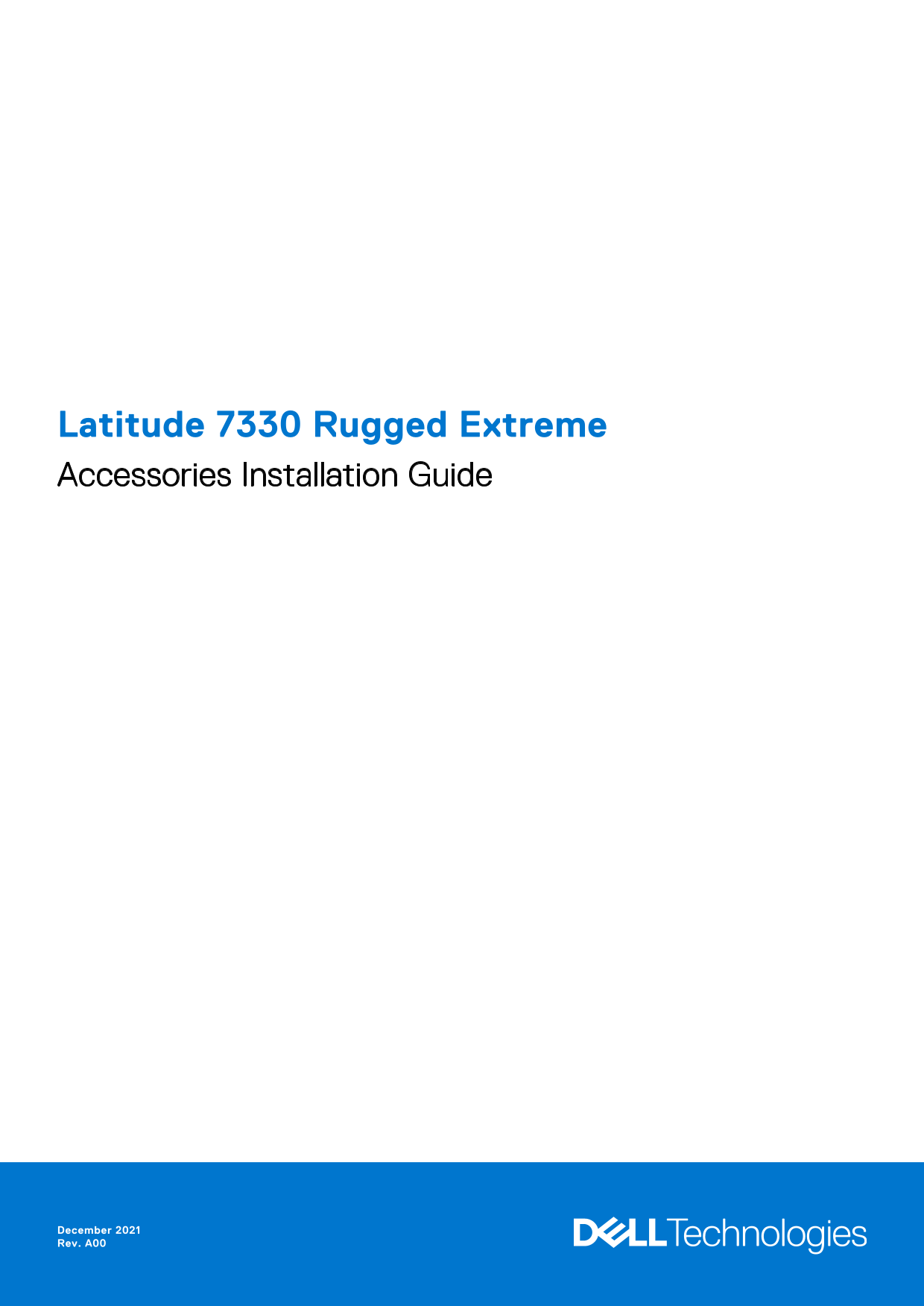 Dell Latitude 7330 Rugged Extreme Accessories Installation Guide - Page 1
