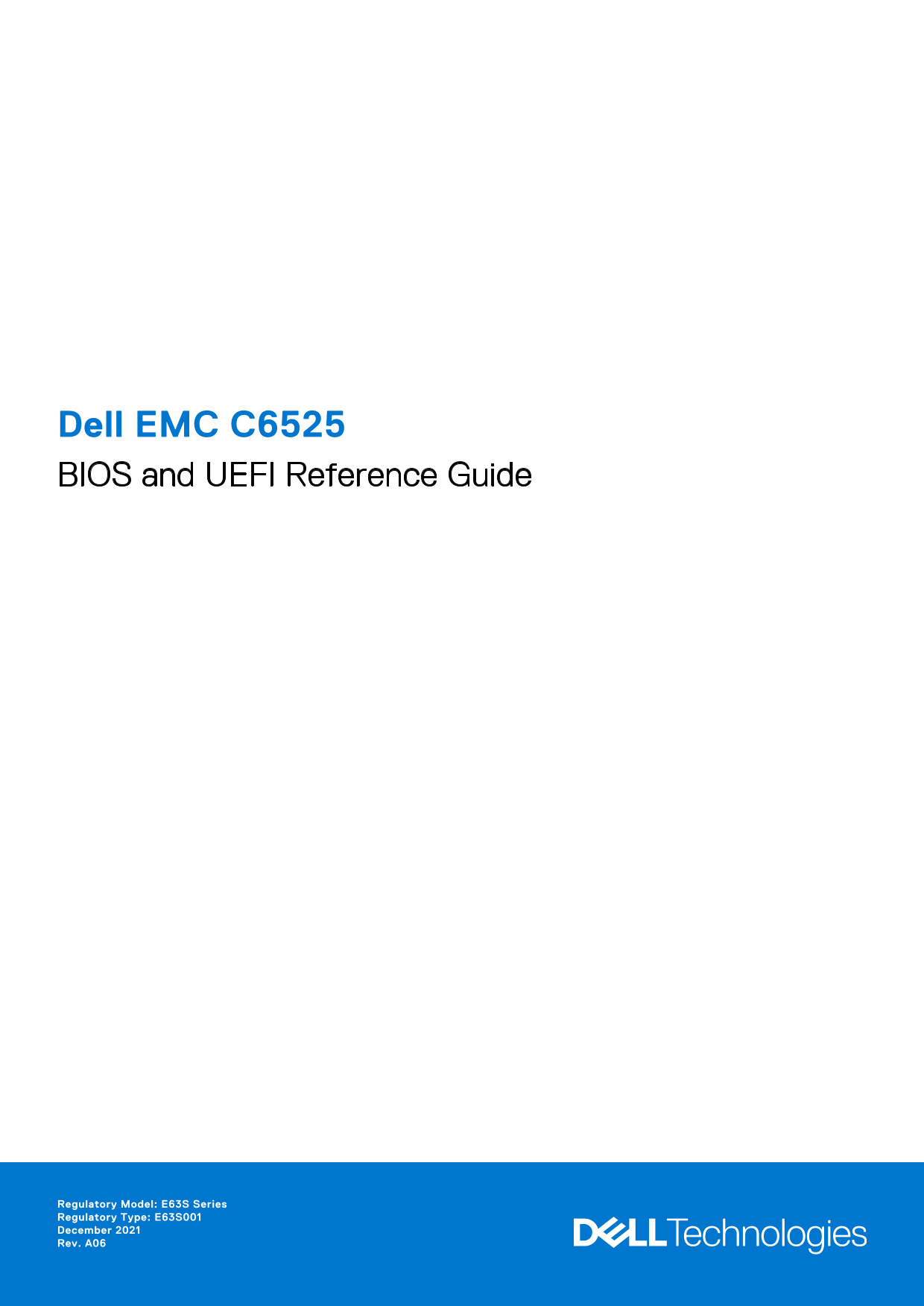 Dell EMC C6525 BIOS and UEFI Reference Guide - Page 1