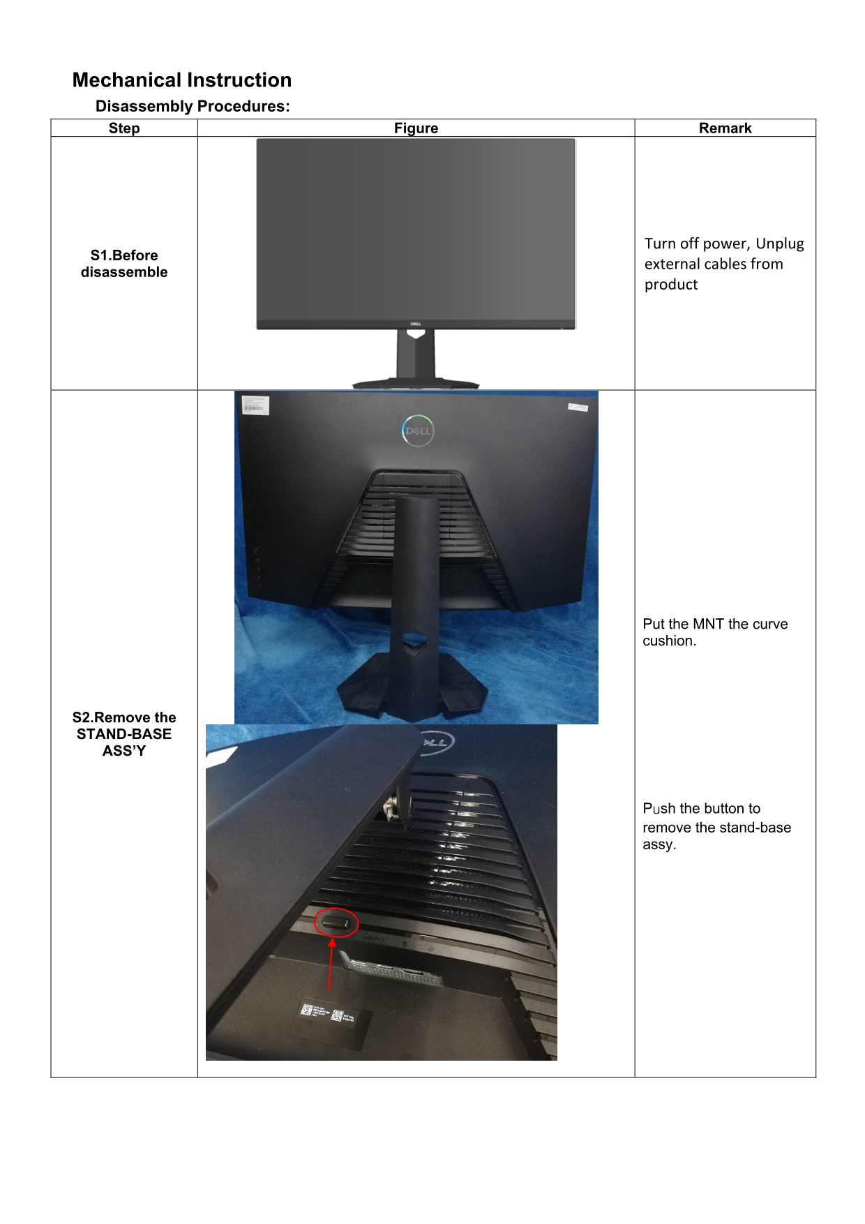 Dell S3222HG Monitor Teardown Instructions - Page 1