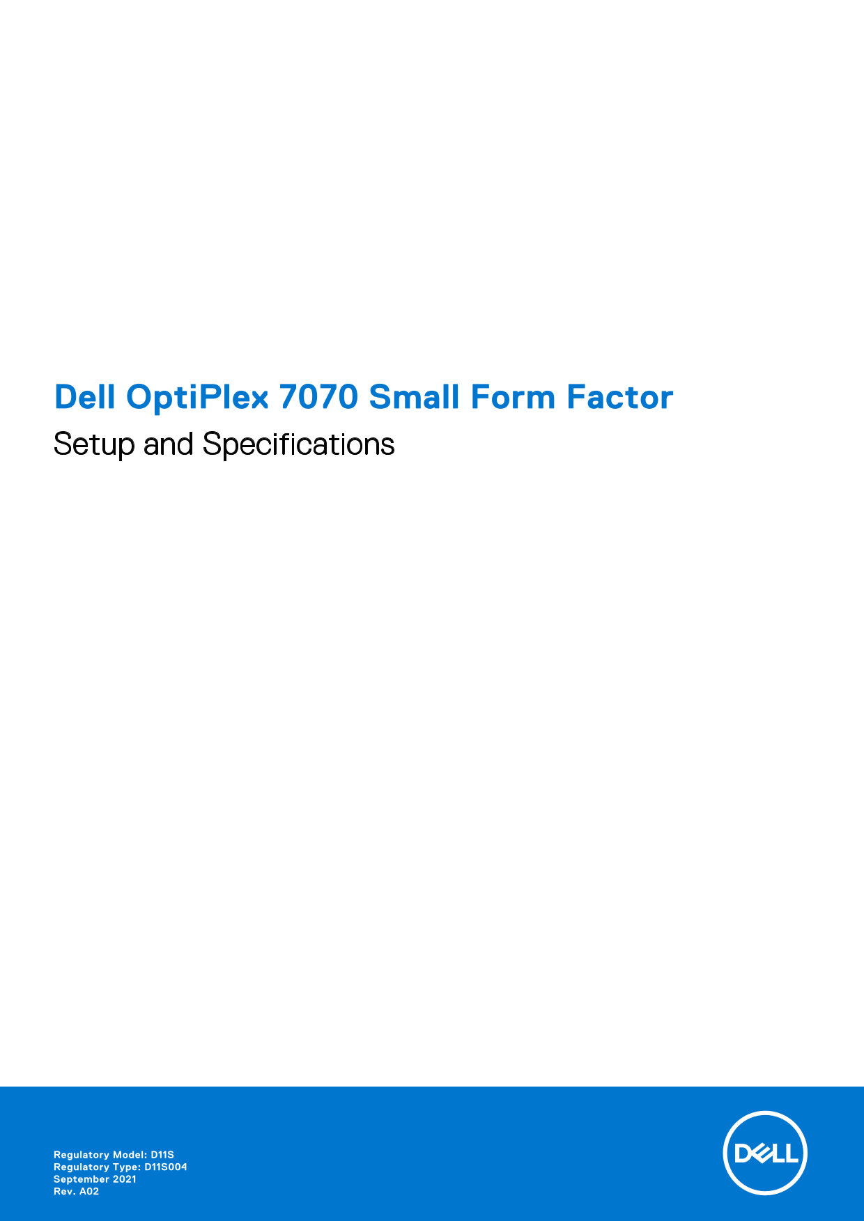 Dell OptiPlex 7070 Small Form Factor Setup Guide and Specifications - Page 1