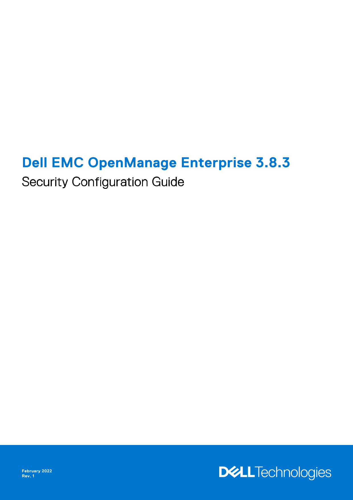 Dell EMC OpenManage Enterprise 3.8.3 Security Configuration Guide - Page 1