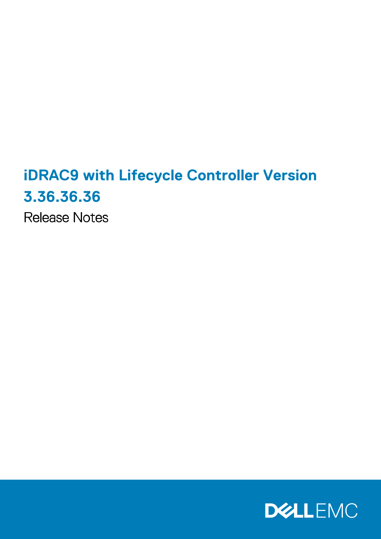 Dell iDRAC9 with Lifecycle Controller Version 3.36.36.36 Release Notes - Page 1