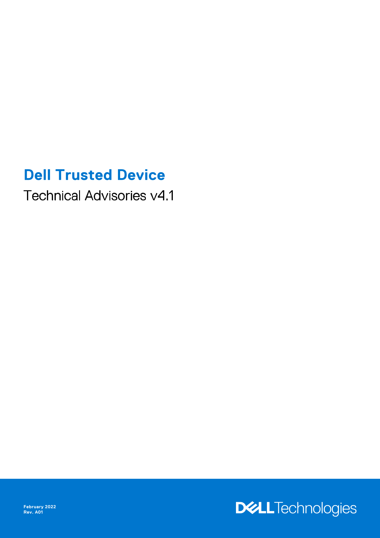 Dell Trusted Device Technical Advisories v4.1 User Manual - Page 1