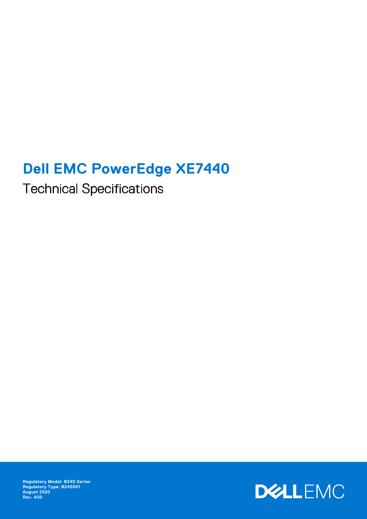 Dell EMC PowerEdge XE7440 Technical Specifications - Page 1