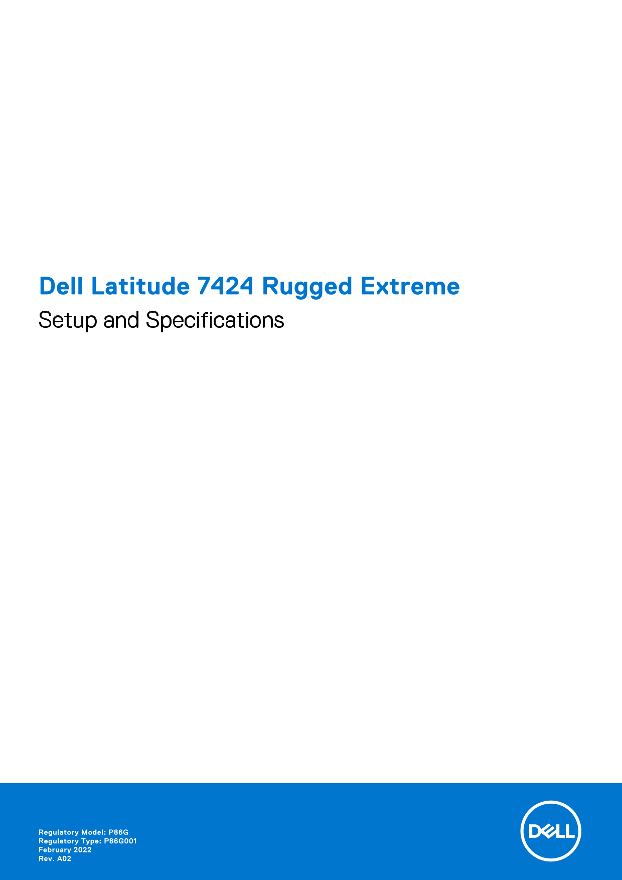 Dell Latitude 7424 Rugged Extreme Setup Guide & Specifications - Page 1