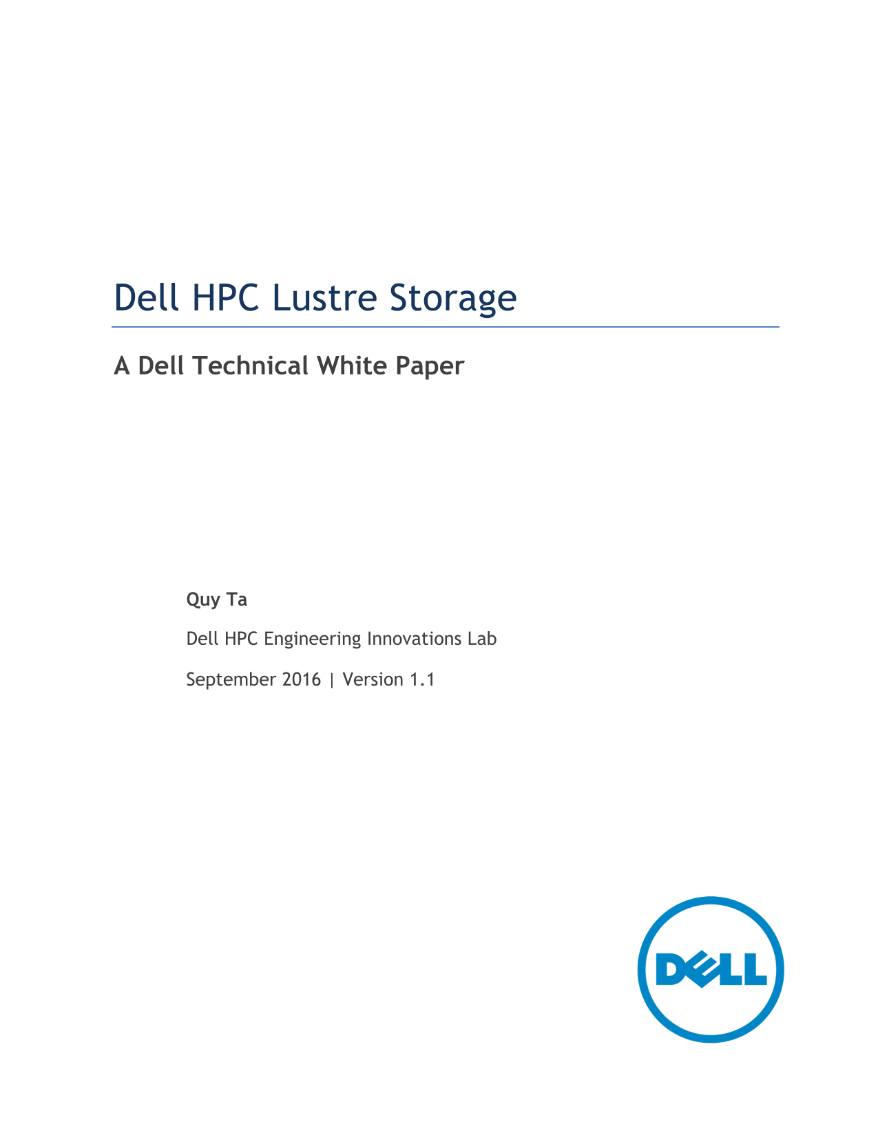 Dell HPC Lustre Storage IEEL3.0 with OPA Owner's Manual - Page 1