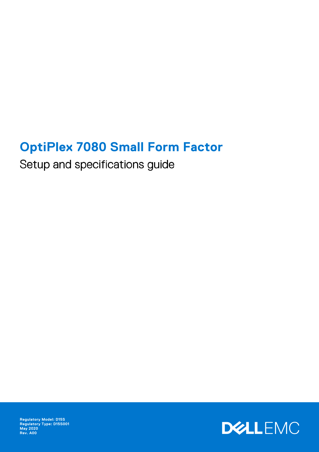 Dell OptiPlex 7080 Small Form Factor Setup Guide and Specifications Manual, Owners' Manual - Setup Instructions & User Documentation - Page 1