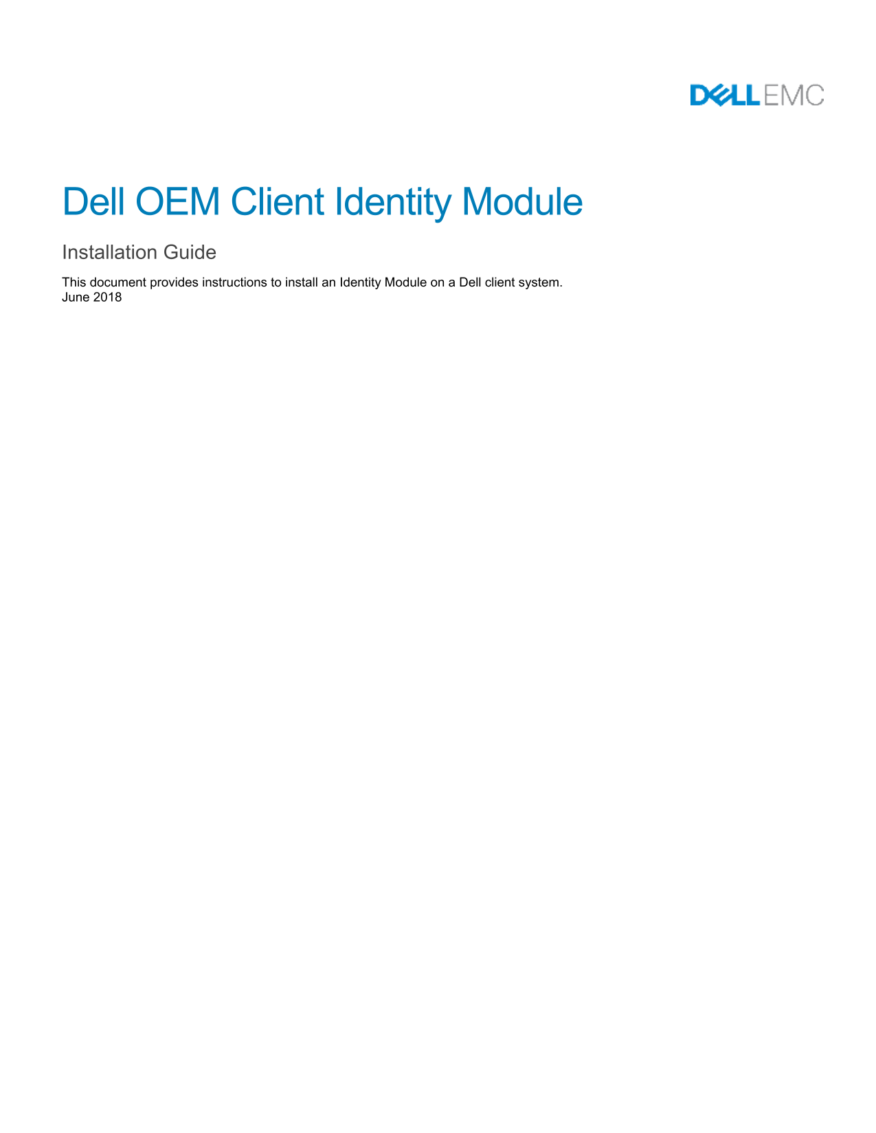 Dell OEM Client Identity Module Installation Guide - Page 1