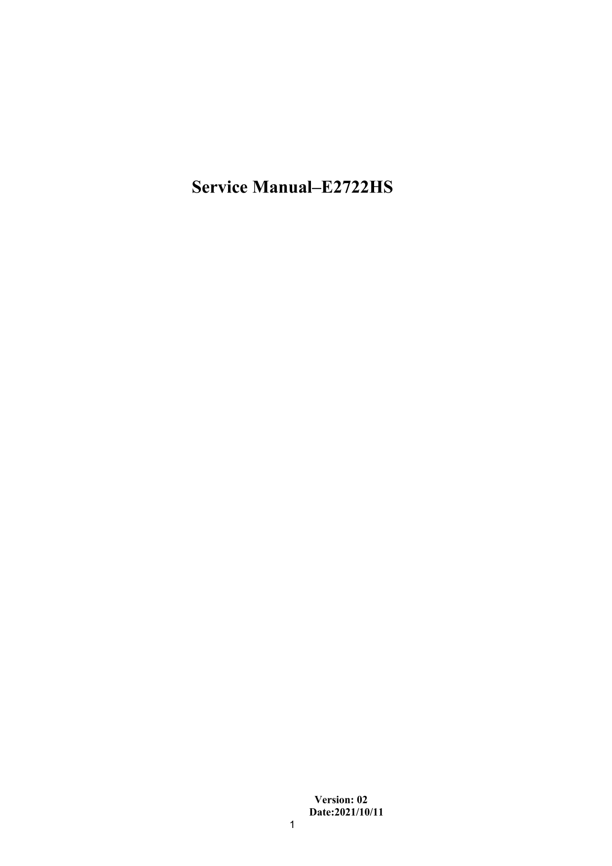 Dell E2722HS Monitor Simplified Service Manual - Page 1