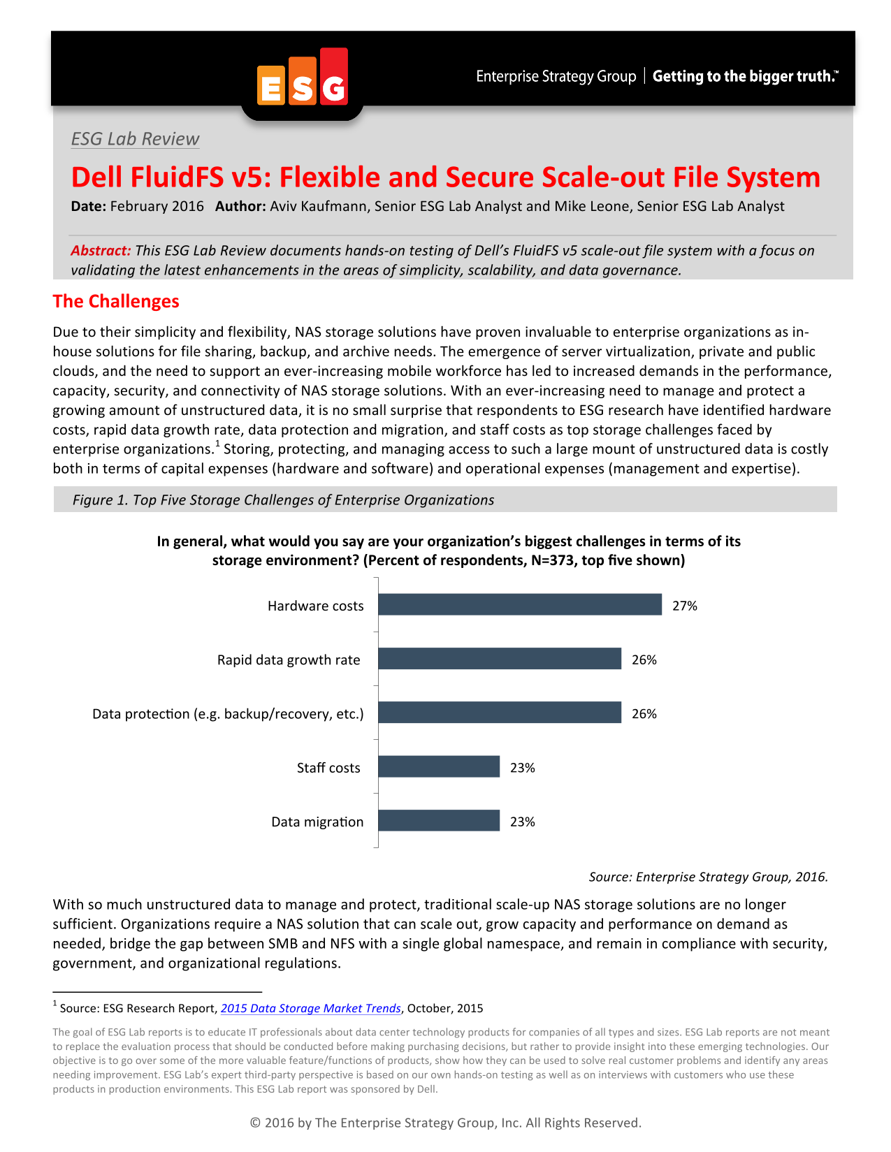 Dell ESG Lab Review - Dell FluidFS v5 Documentation - Page 1