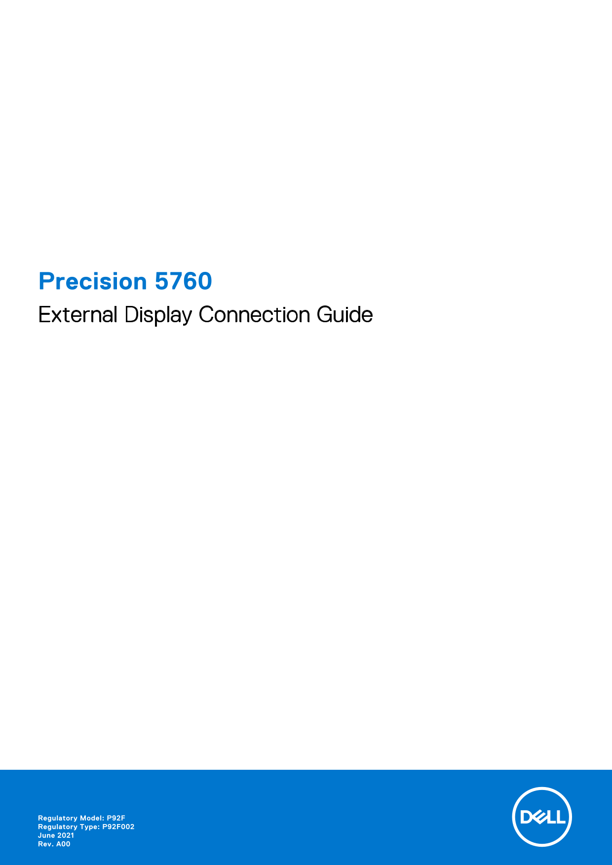 Dell Precision 5760 External Display Connection Guide - Page 1