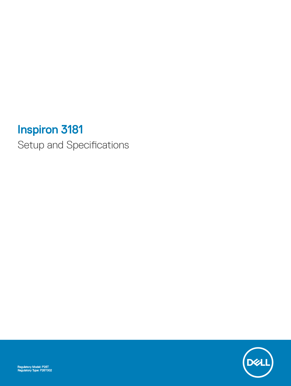 Dell Inspiron 3181 Setup Guide and Specifications - Page 1