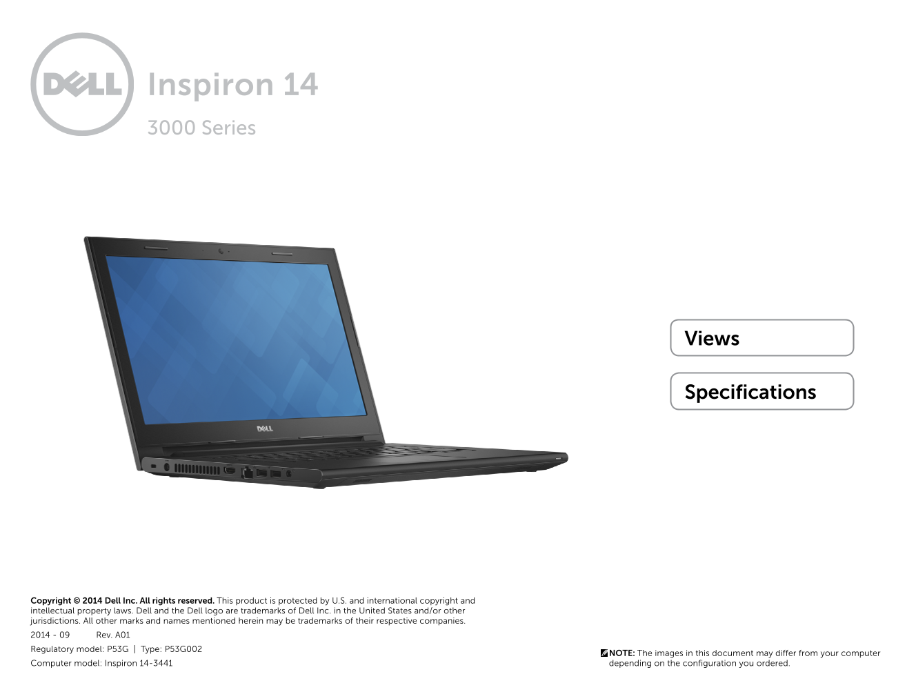 Dell Inspiron 14 3441 Specifications - Page 1