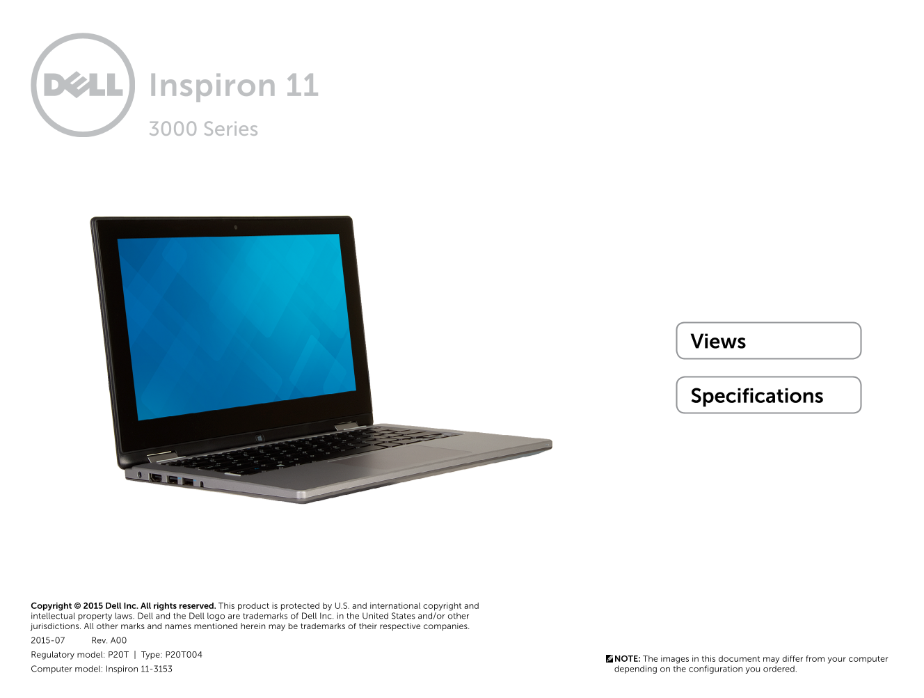 Dell Inspiron 11 3153 Specifications - Page 1