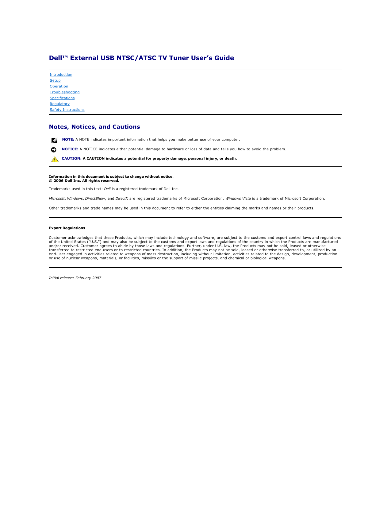 Dell TV Tuner RATSC User' s Guide - Page 1