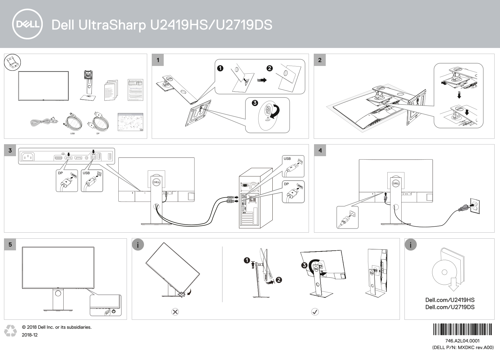 Dell UltraSharp U2719DS Quick Setup Guide - Page 1