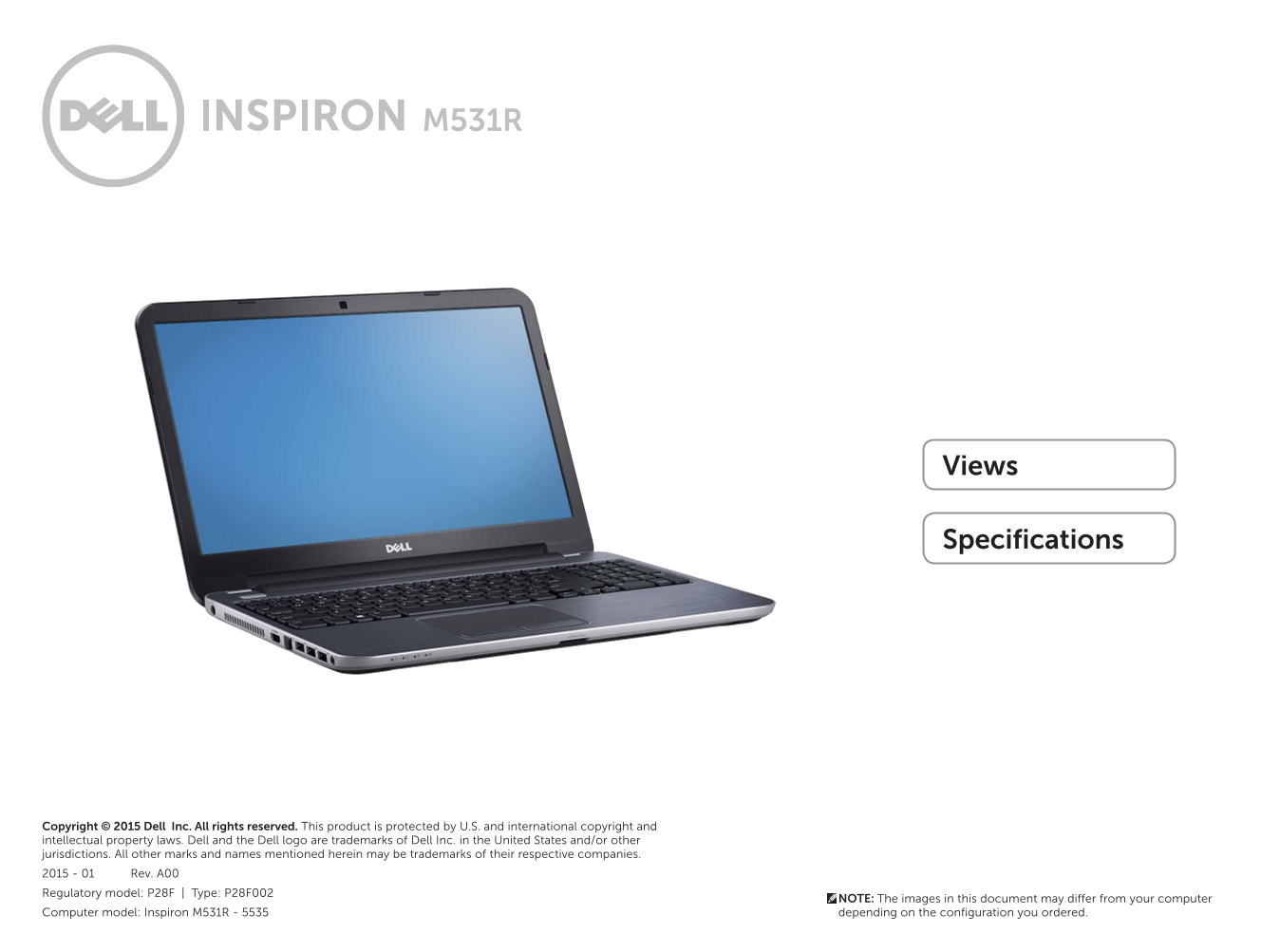 Dell Inspiron M531R Specifications - Page 1