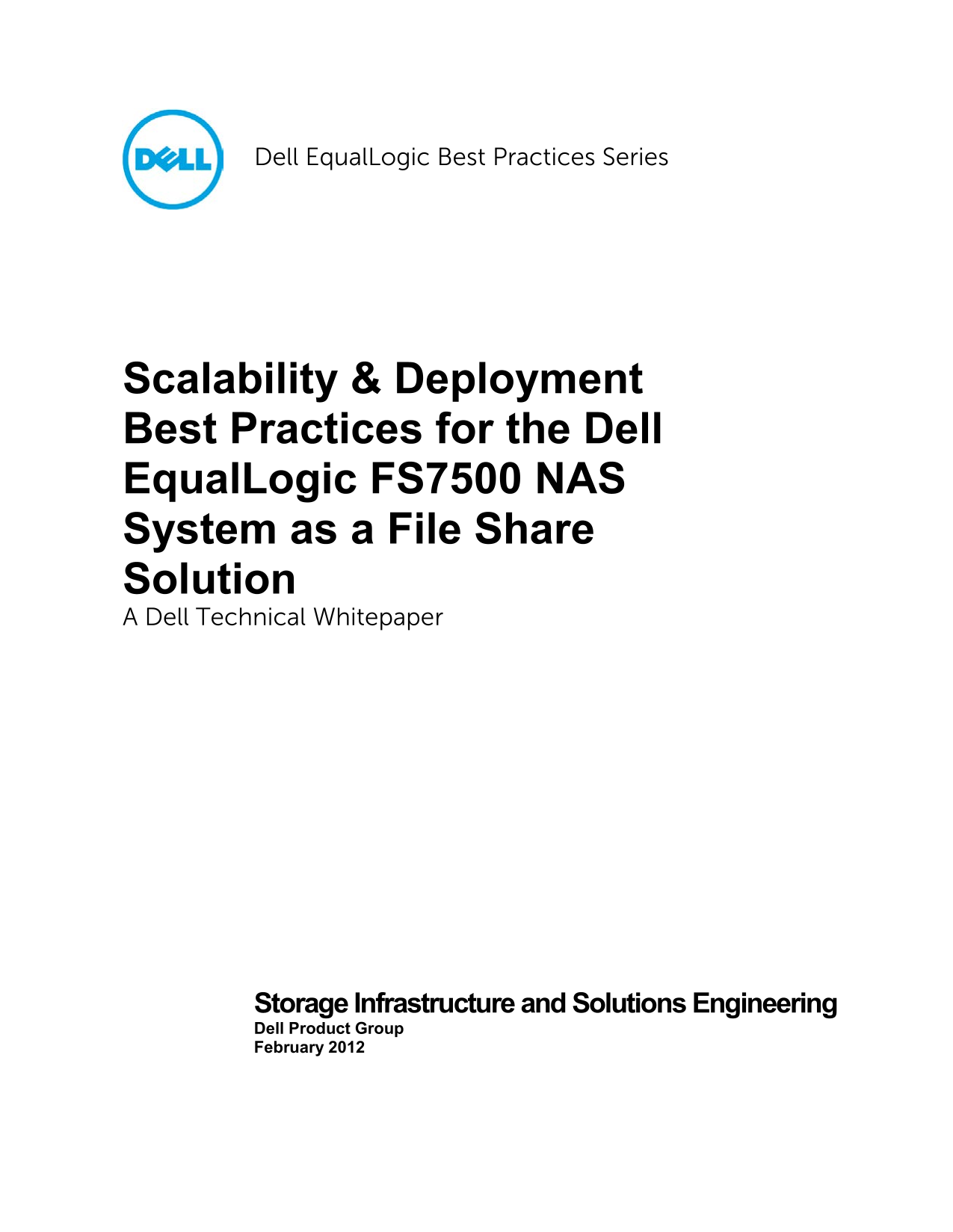 Dell EqualLogic FS7500 NAS Scalability and Deployment Guide  - User Manual - Page 1