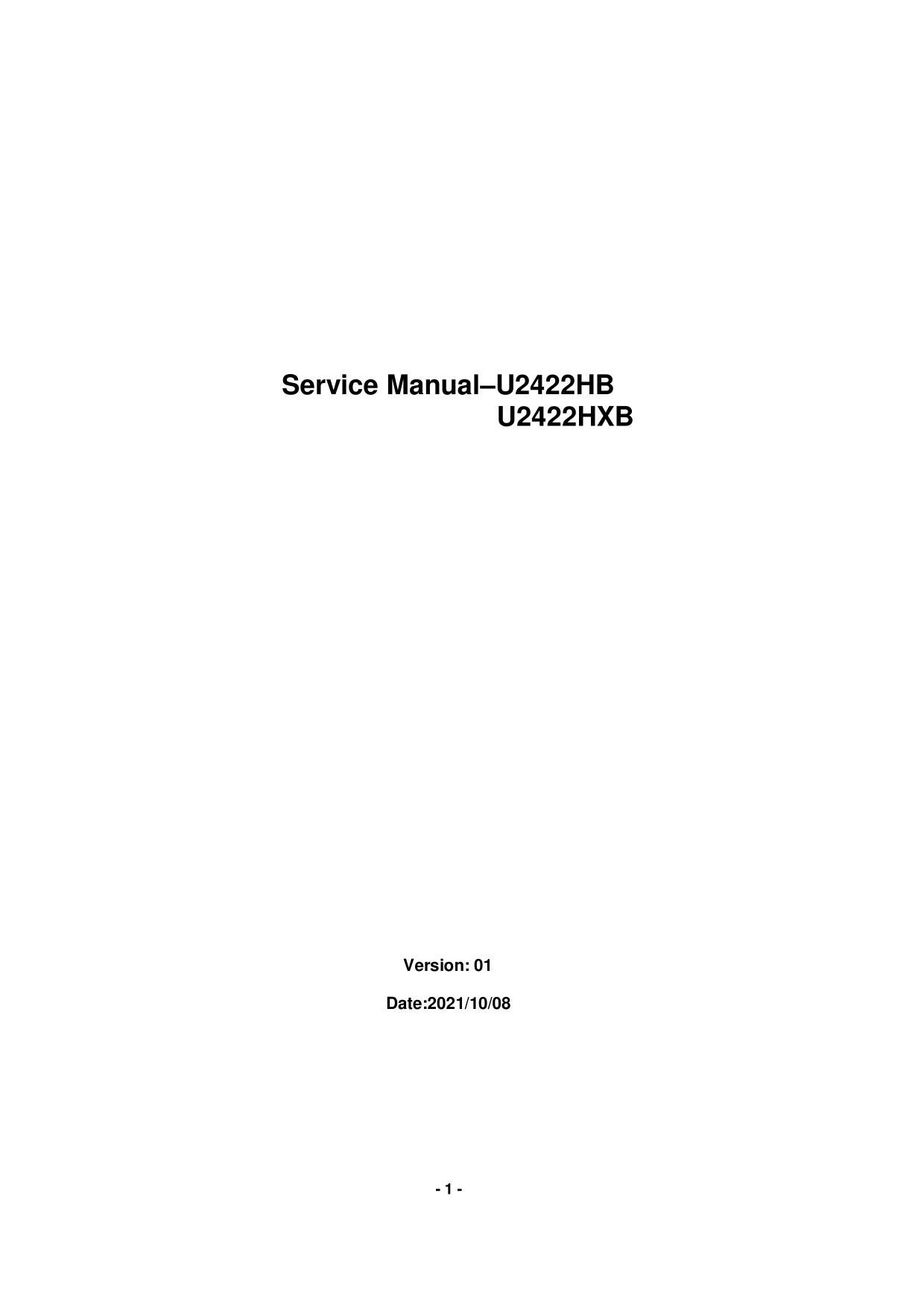 Dell U2422HX Monitor Simplified Service Manual - Page 1