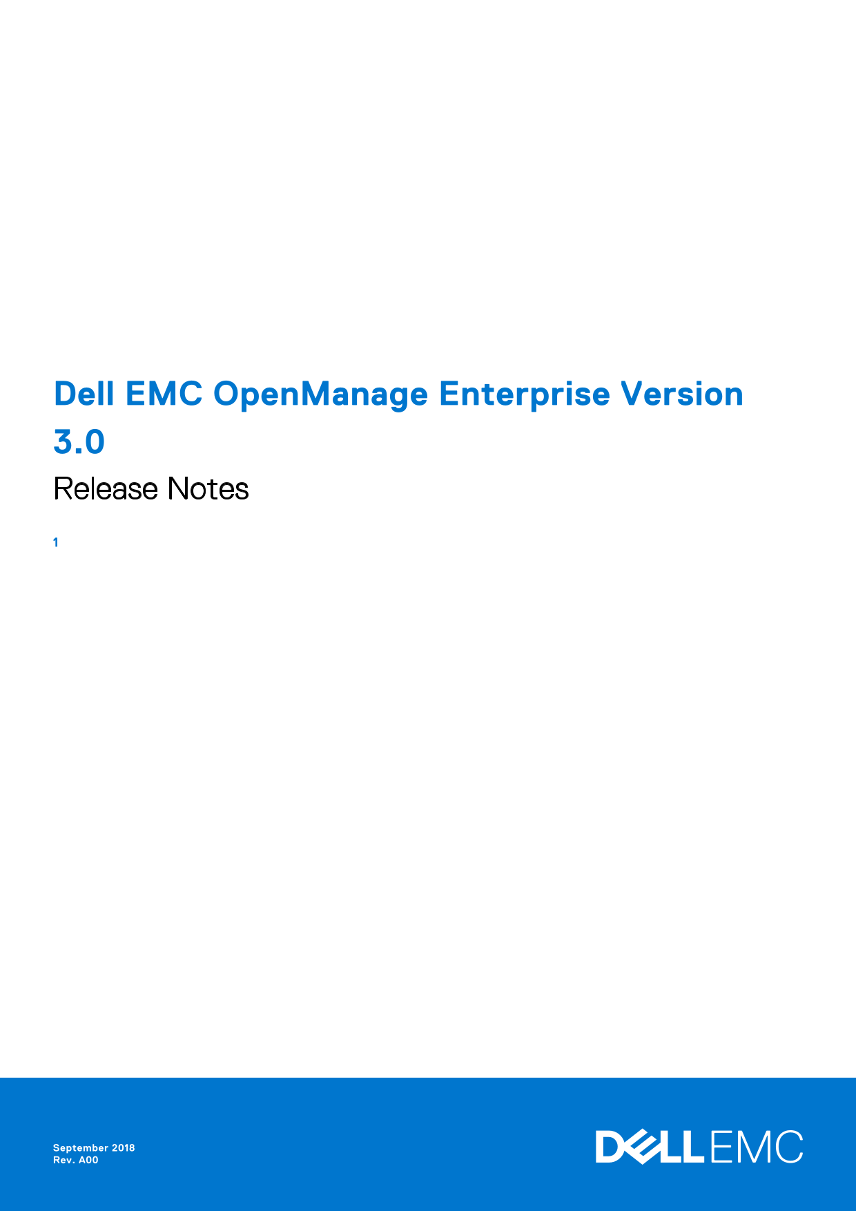 Dell EMC OpenManage Enterprise Version 3.0 Release Notes - Page 1