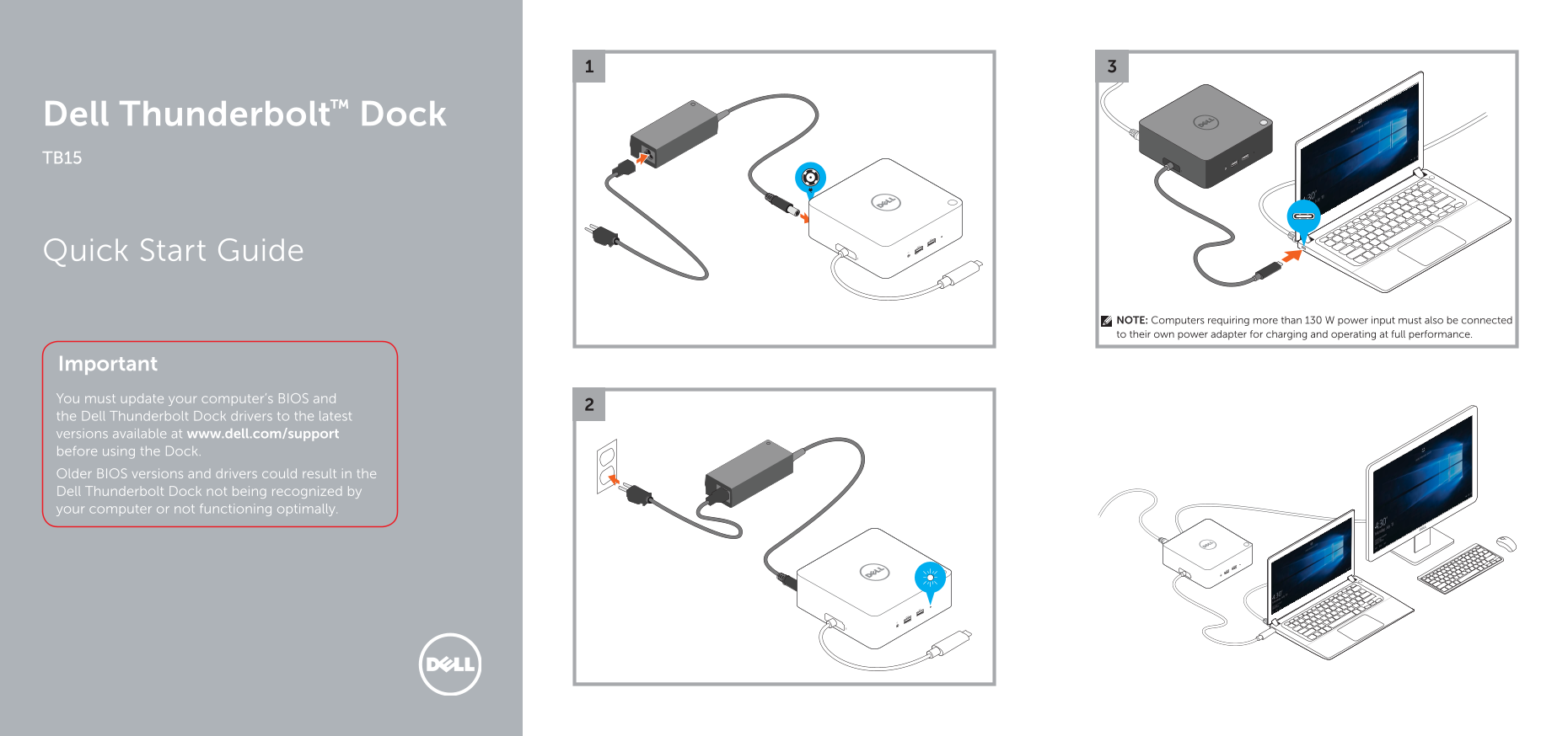 Dell Thunderbolt Dock TB15 Quick Setup Guide - Page 1