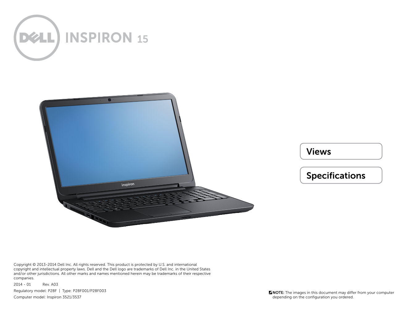 Dell Inspiron 15 3537 Specifications - Page 1