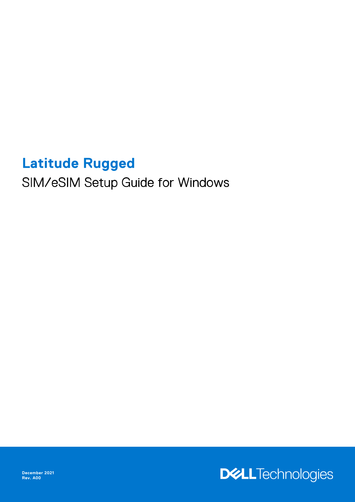 Dell Latitude Rugged SIM/eSIM Setup Guide for Windows - Page 1