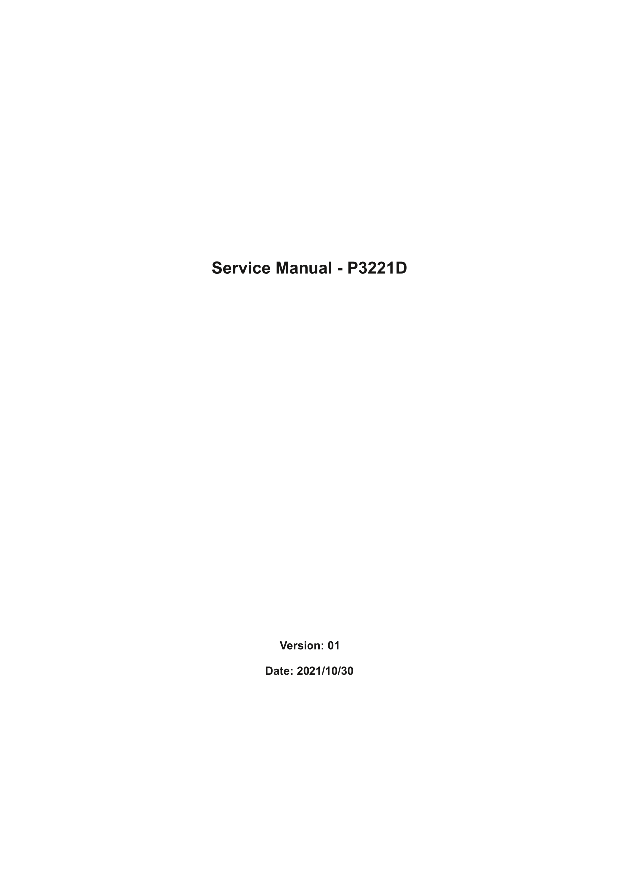 Dell P3221D Monitor Simplified Service Manual - Page 1